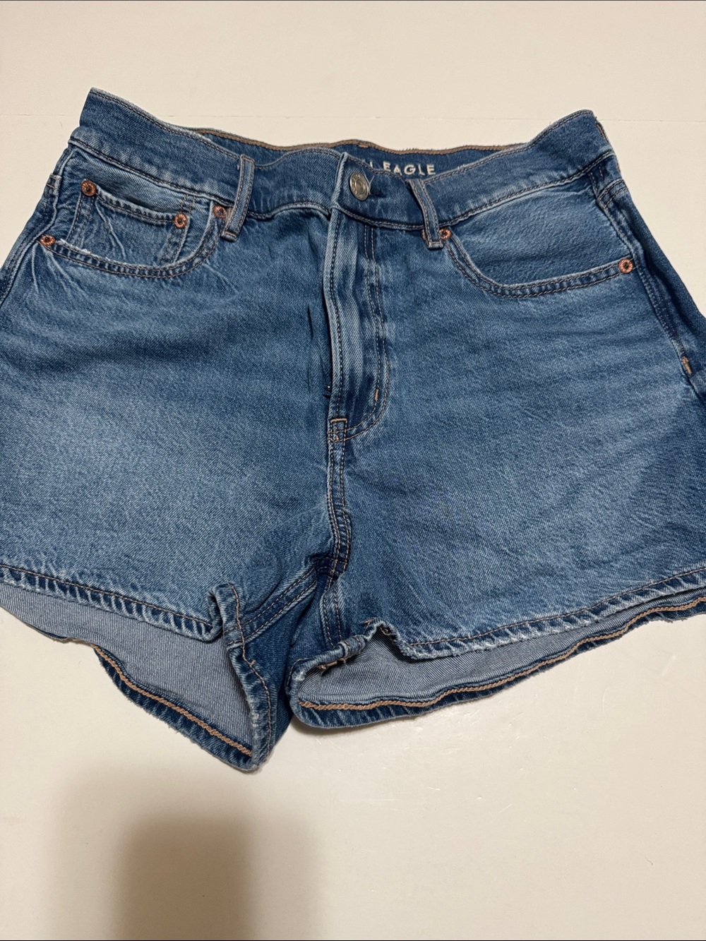 American Eagle Outfitters Medium Blue High-Rise Denim Shorts